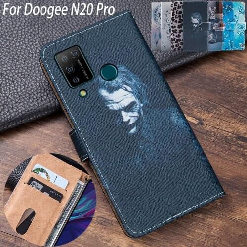 Animal Floral Flip Book Style Cover For Doogee N20 Pro Case Stand Phone bag For doogee n20 pro 6.3 Leather Emboss Painted Shell