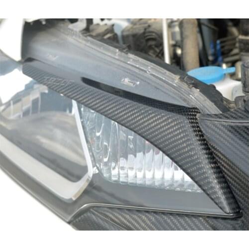 Car styling Headlight Carbon Fiber Eyebrow Decorative Cover Sticker Trim For Honda Jazz Fit GK5 2014-2018 Head Lamp Eyebrow