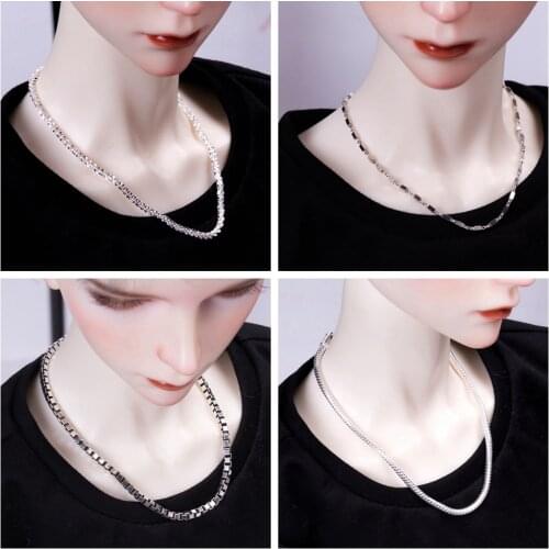 D03-P206 children handmade toy 1/3 1/4 uncle SSDF Doll clothes BJD/SD doll props Accessoriess Simple silver necklace 1pcs