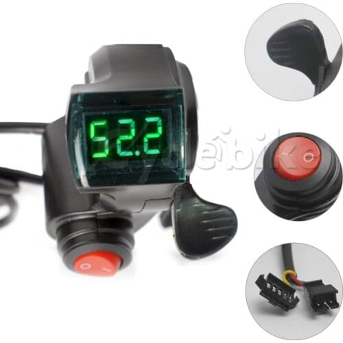Ebike Thumb Throttle With LCD Display Battery Voltage Power Switch SM Connector Electric Bike Accessory