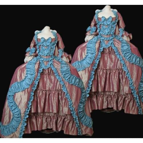 Tailored!NEW Royal 18 Century French Duchess Retro medieval Renaissance Reenactment Theatre Civil war Victorian dress HL-348