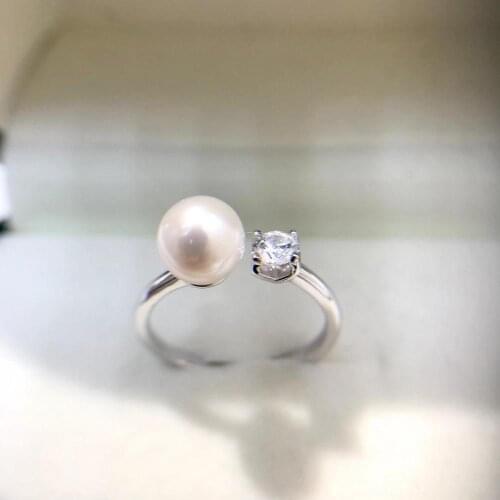 925 Sterling Silver Adjustable Free Size Ring Settings Findings Mountings Parts for Pearl Corals Jade Crystal, 5pcs/lot