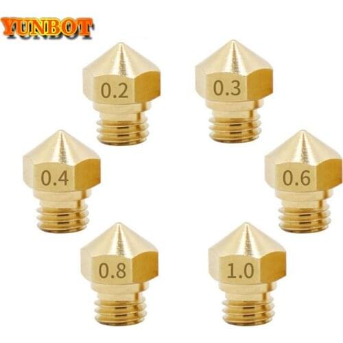 10PCS 3d Printer parts Nozzle MK10 For Makerbot Hotend M7 thread F/ Creator pro Wanhao D4 and I3 Dremel 0.2 0.3 0.4 0.6 0.8mm