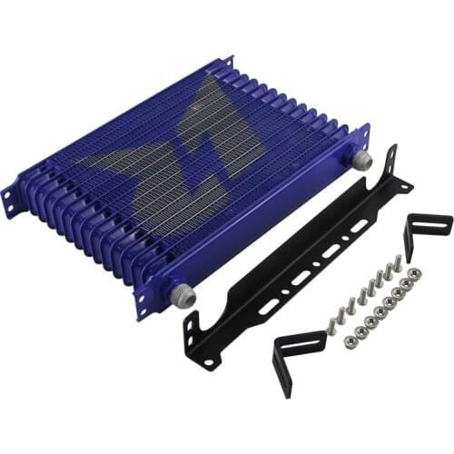 LINESRACING AN10 15Row Aluminum Oil cooler W/ 262mm Mounting Bracket Kit Trust Type Black/Blue