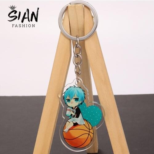 Fashion Kuroko no Basket Acrylic Keychain Double Sided Cute Cartoon Figure Keyring Car Key Chain Unisex Jewelry Accessories Gift