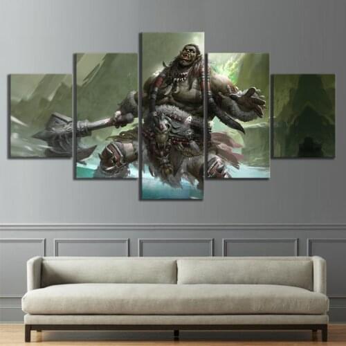 Home Decor Modular Canvas Picture 5 Piece WOW Warcraft DOTA 2 Classic Game Painting Poster Wall For Home Canvas Wholesale