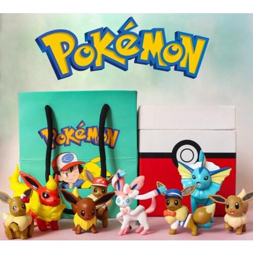 Pokemon Poket Monster Eevee Sylveon Flareon Vaporeon Anime Figure Action Figures Model Favorites Collect Ornaments