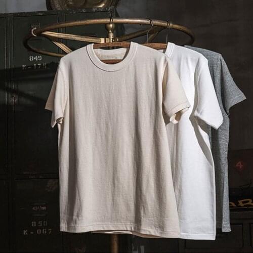 Bronson Heavy Weight Ringspun Tubular Short Sleeve T-Shirt Mens Crewneck Sports Basic Plain T-Shirts