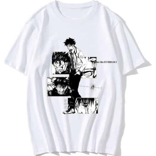 Harajuku Mens Unique Tshirt Jujutsu Kaisen Printed Short Sleeve T shirt Punk Cartoon Hip Hop Casual T-shirt Streetwear Tops