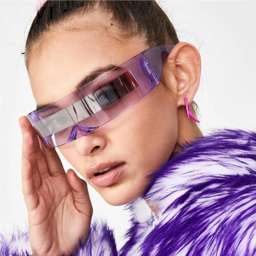 Unique Style Futuristic Sunglasses Men Festival Funny Sunglass Rimless Cool Oversized Party Mask Novelty Goggles Glasses