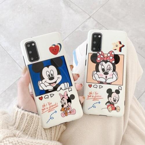 Disney Mickey Minnie Soft Case for Samsung Galaxy S20 Ultra S10 Plus Note 20 Ultra 10 Plus 9 8 Back Cover Silicone Coque Fundas