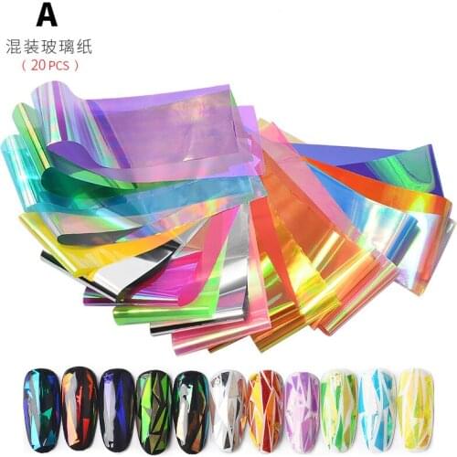 Starry candy Sticker Nail Foils Mixed Designs Nail Art Transfer Starry Sticker Holographic Paper Decals Manicure Nail Decor