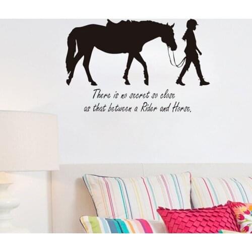 ThereS No Secret Girl So Close As That Between A Rider And Horse Quote Wall Decal Horse Wall Sticker Home Decor Vinyl Art Mural