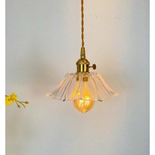 Nordic Pendant Lamp Bedroom Balcony Aisle Cafeteria Kitchen Pendant Lights Bar Brass Glass Hanging Lamp Decorations For Home
