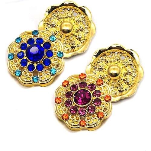 Wholesale metal Rhinestone cross Snap Buttons w260 flowers Diy Jewelry fit 18mm Snap button Necklaces/Bracelets for women