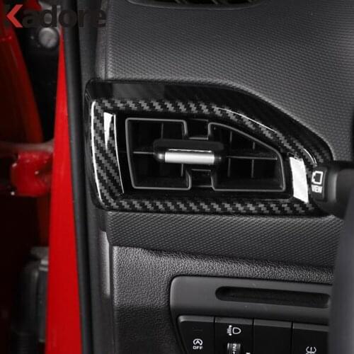 For Hyundai Cantus Creta ix25 2020 2021 Carbon Fiber Dashboard Front Side Air Condition Vent Outlet Cover Trim Garnish Molding