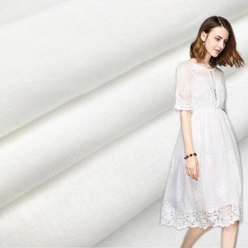 Half Meter White Fabric 100% Cotton Poplin Thin Fabric For Shirt Gallus High Quality Dress Lining T1403