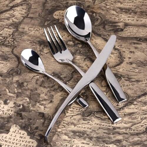 Simplicity Cutlery Set Four Pieces Suit Stainless Steel Dinner Set Table Kitchen Eco Friendly Geschirr Dinnerware Sets EK50DS