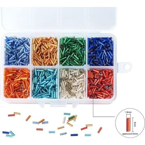 Mixed-Colour Cylindrical Glass Beads DIY Jewelry Bracelet Earring Necklace Craft Making Supplies Gift for Women Girl