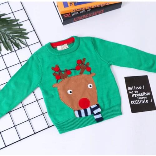 Christmas Sweathers Knitted Baby Clothes Boys Girls Sweaters Cartoon Elk Kids Cardigan Sweater Baby Boy Pullover Knitted Sweater