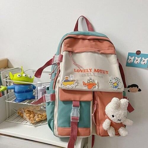 Fashion Large Capacity Women Backpack Kawaii Hit Colour Travel Bag Rucksack Bookbag For Teenager Girl Schoolbag Laptop Mochila