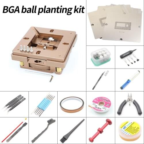 80/90mm aluminum alloy ball planting table BGA tin planting fixture CPU template universal template 12pcs DDRmemory template kit