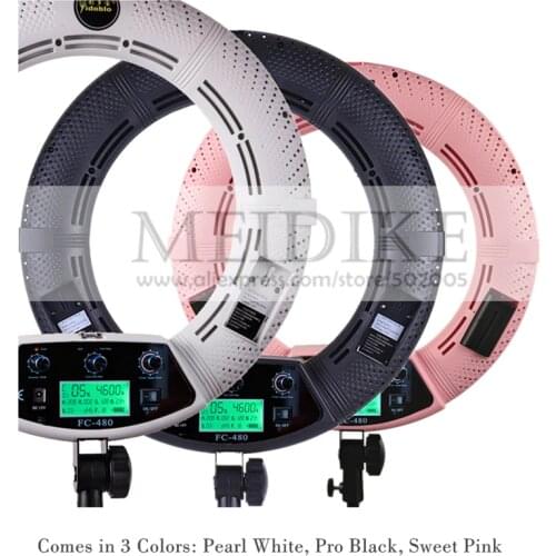 Yidoblo FC-480 RGB LED Ring Light LED Video Makeup Tattoo Lamp Photography Movie film Studio broadcast Ring lamp +2M stand+ bag