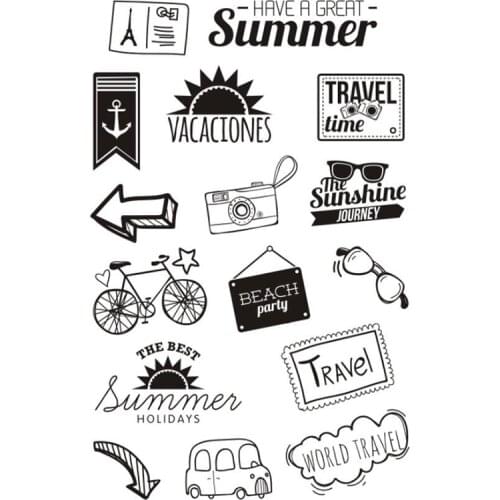 Summer vacation stamps for scrapbooking,traverlers notebook decoration travel stamps