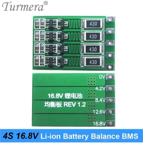 Turmera 2S 3S 4S Lithium Battery Charger Balance Circuit Board 100mA 300mA 3.6-4.2V Battery BMS Charging Balance for Screwdriver