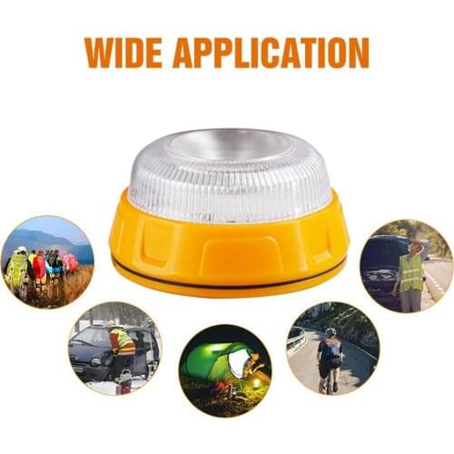 V16 Traffic Warning Light Road Lighting Car Vehicle Emergency Yellow Light Flashing Magnetic Lighting Outdoor Camping Safety