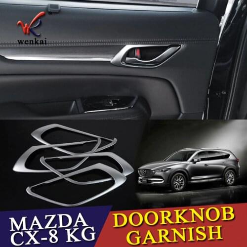WENKAI For MAZDA CX-8 CX8 KG 2018 Car Door Handle Bowl Covers ABS Chrome Trim Chromium Styling Interior Decoration Accessories