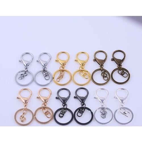 30pcs/lot lobster clasp and Iron ring nickel free high quality lobster buckle DIY for tassel small component pendant decoration