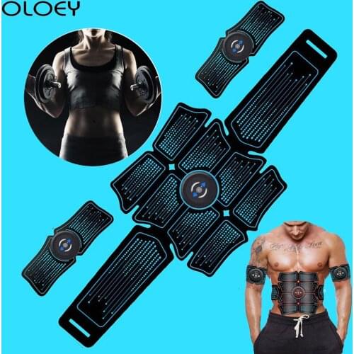 EMS Gym Stimulator Muscle Toner ABS Press Trainer Abdomen Electrostimulation USB Charged Fitness Home Workout Muscle Toning Belt