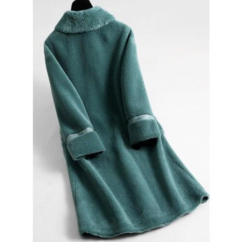 Coat Fur Real Female Real Wool Coats 2020 Winter Jacket Women Sheep Shearling Fur Long Coat Outwear Abrigo Mujer MY3559 s