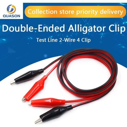 1meter Double Red and Black Clips Crocodile Cable Alligator Jumper Wire Test Leads