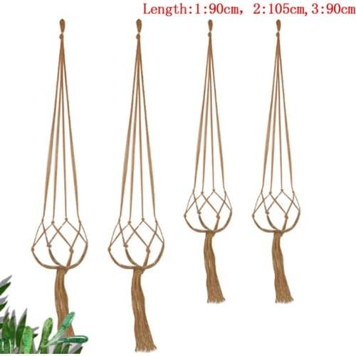 1pcs Pot Holder Macrame Plant Hanger Hanging Planter Basket Jute Braided Rope Craft
