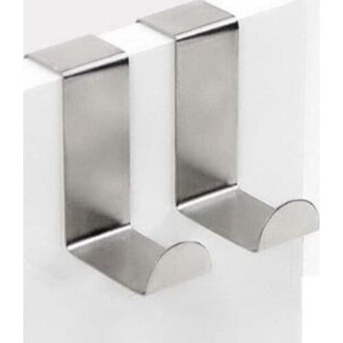 2PCS Door Hook Stainless Cabinet Clothes Hanger Kitchen Organizer Cozinha Storage Organizer Rack Holder Tools Hot