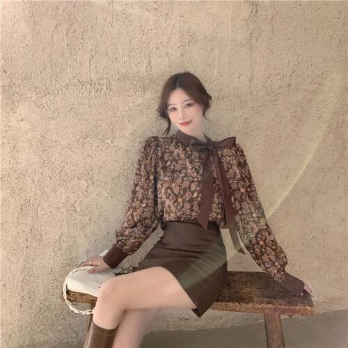 Blouse Women Retro St Collar Long Sleeve Shirt Top Blusas Mujer De Moda