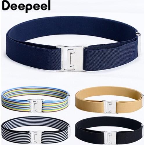 Deepeel 1pc 30-135cm Unisex Elastic Band Cummerbunds Adjustable Belt Metal Buckle Casual Waistband Wild Sports Accessory CB037
