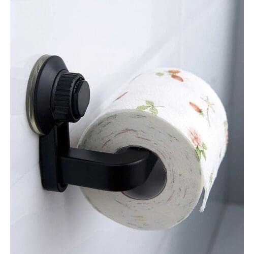 Bathroom Storage Hold Kitchen Paper Holder Uper Storage Suction Cup Wall Mount Removable Rack For Placing Rolls or Hanging Towel