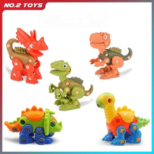 Kids Baby Toys Disassembling Dinosaur Engineering Car Diy Screwing Toys Assembling Childrens Dinosaur Toys Gift for Girls Boys