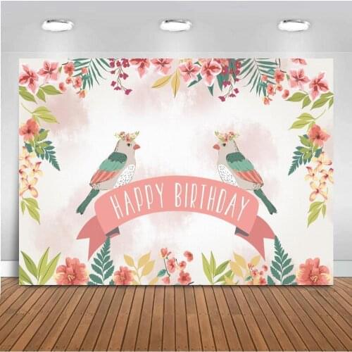 Birds On Banner Flower Photo Backdrops Baby Shower Neborn Birthday Party Photozone Photography Background