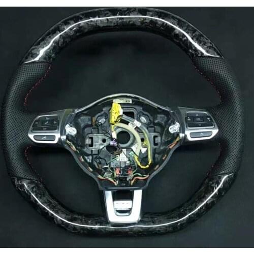 Racing Cuatomized Forged Carbon Fiber Sports Steering Wheel Alcantara Leather compatible for Volkswagen Golf GTI 2012-2020