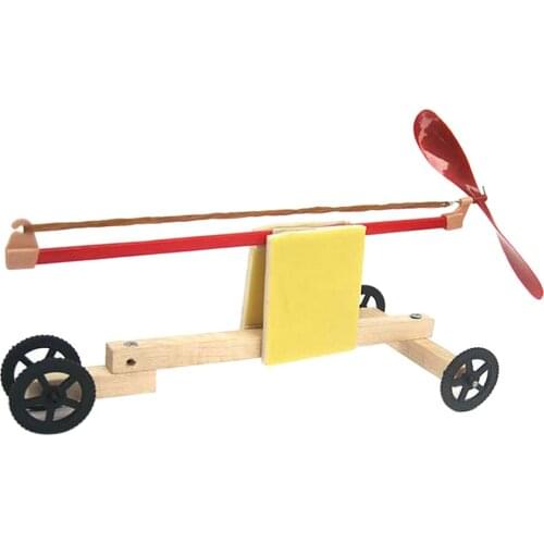 Rubber Band Powered Racing Car DIY Assembly Kid Toy Kit T0801