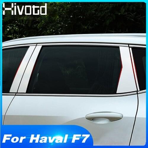Hivotd For Haval F7 2019 Accessories Car Window Middle Column Panel Cover Trim Exterior BC Center Pillar Decoration Stickers