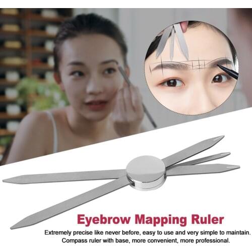 Stainless Steel Microblading Tool Precise Caliper Eyebrow Mapping Ruler Professional Permanent Makeup Compass Position Durable