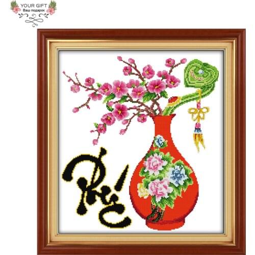 Joy Sunday Vietnam Home Decor YN100(11) Blessing Good Luck Family Needlework Needlepoint Embroidery DIY Cross Stitch kit