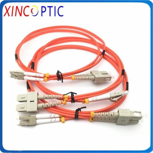 20Pcs Cable Duplex MM (Multimode) LC-SC 2Mts OM1 with Separate Connector,LCUPC-SCUPC 62.5/125 DX PVC,3.0mm 2M Fiber Patch Cord