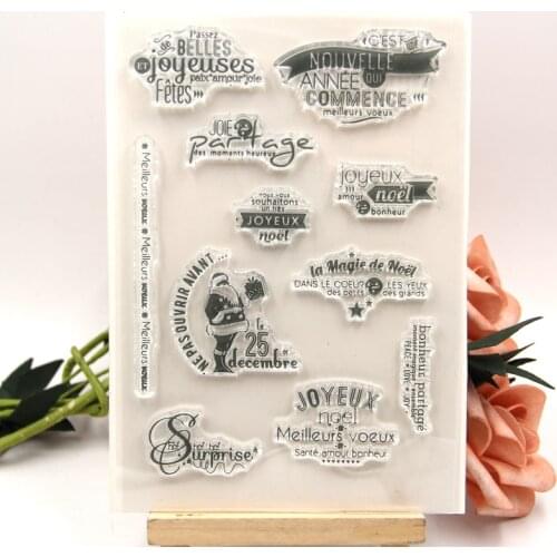KLJUYP French Transparent clear stamp for DIY Scrapbooking/Card Making/Kids Christmas Fun Decoration Supplies