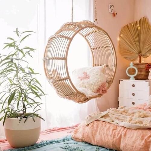 Free shipping，Children adult swing basket, bedroom balcony courtyard leisure coarse rattan weaving